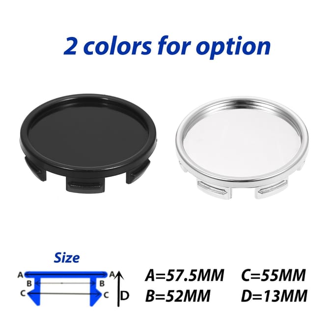 4 STUKS 55mm Auto Wielnaafdoppen Naaf Band Velg Naafdopkap Universeel ABS