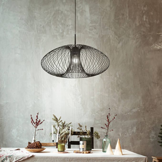 Fabas Luce Hanglamp Fassa, zwart, Ø 60 cm, metaal