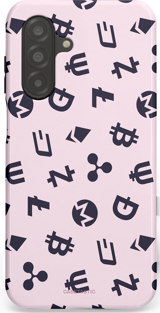 Casetastic hoesje geschikt voor Samsung Galaxy A26 - Dubbellaagse bescherming - Crypto flow - Fashion Case - Lichtgrijs Donkergrijs Wit
