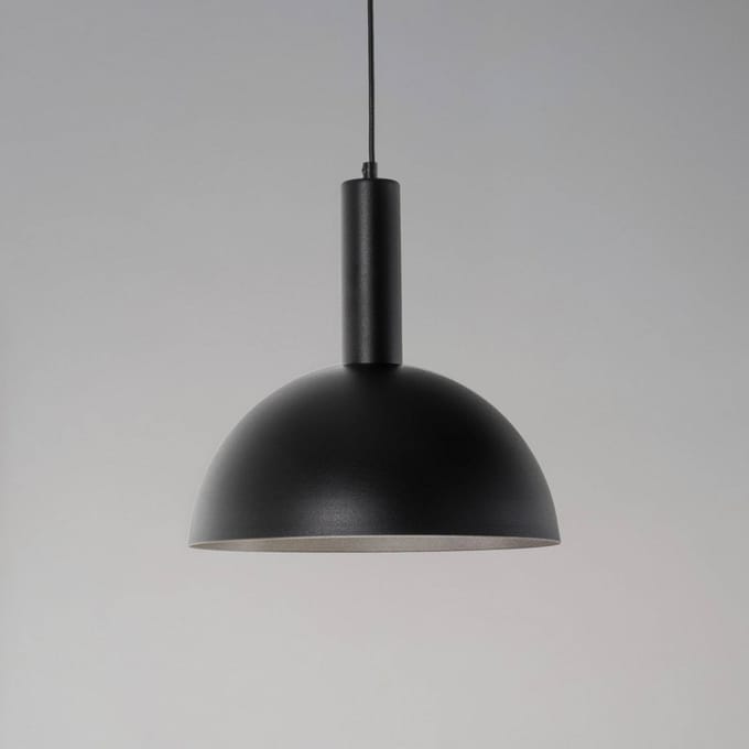 SIGMA Vitrum cupola M hanglamp, zwart, halfrond, Ø 30 cm