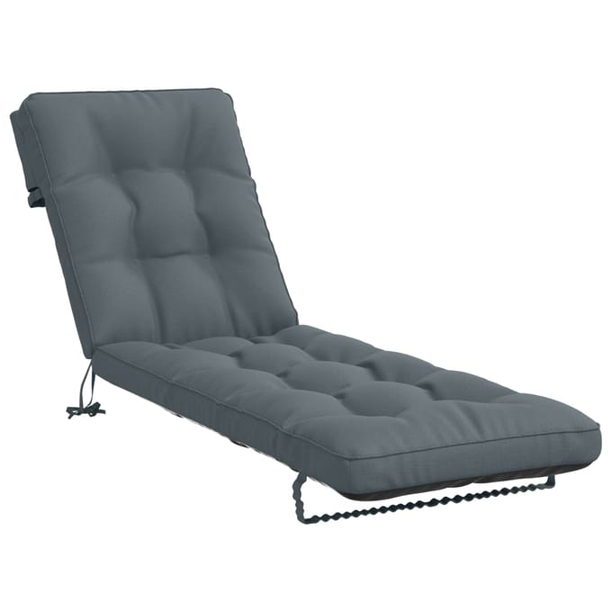 vidaXL - Ligstoel - Kussen - VIANEN - 100% - Polyester - Blauw - 200 - x - 60 - x - 8 - cm
