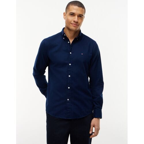 Tommy Hilfiger Overhemd heren flex flannel solid rf shirt mw0mw40469/dcc