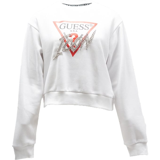 Guess - Maat M CN ICON SWEATSHIRT Dames Sweater - Wit