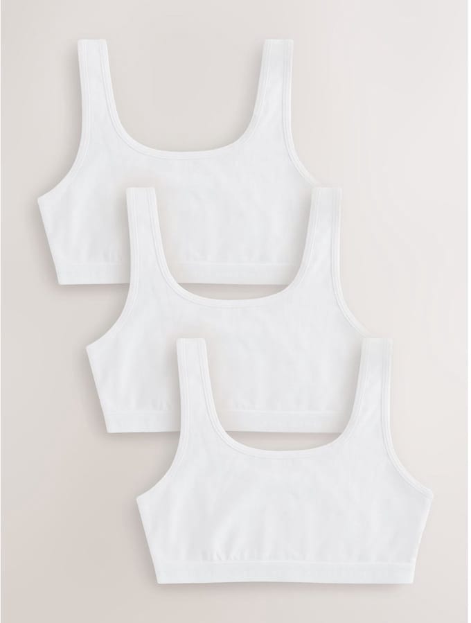 Next - Meisjes - Set van 3 korte Scoop tops - Wit