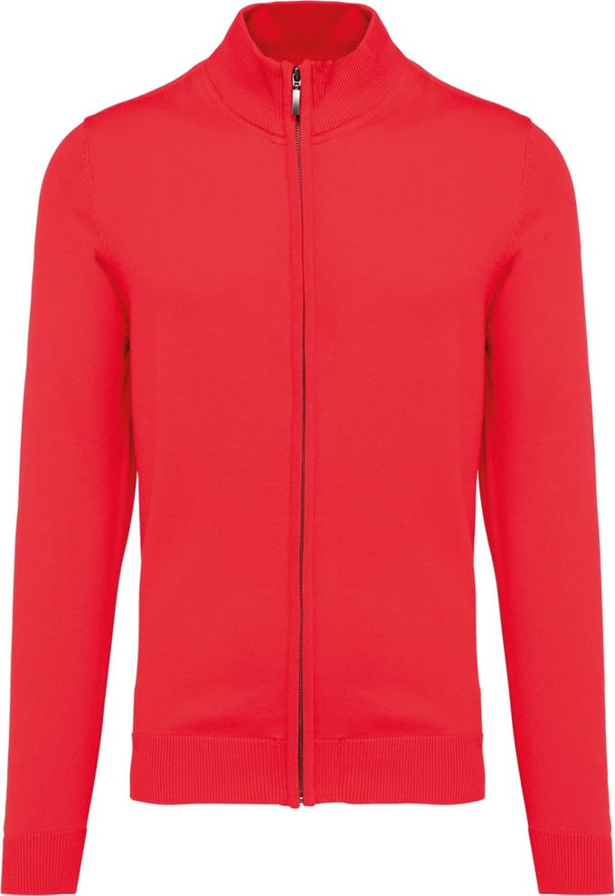 Kariban Heren cardigan met rits K961 - Red - M