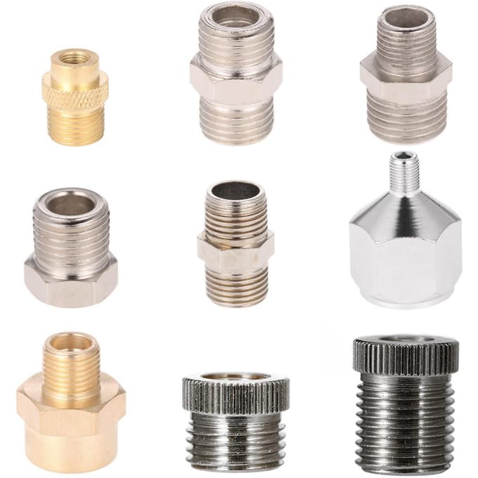 9 stuks Universele Professionele Airbrush Adapter Kit Fitting Connector Set voor veelkleurig