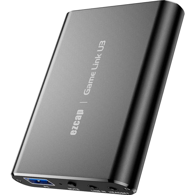 ezcap371 Game Link U3 Video Capture Box 4K Loop Out 1080P HD Opnamebox USB3.2 Audio Video zwart