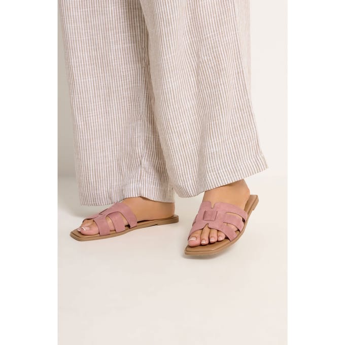 Yours Roze Cutout Muiltjes In Wijdte Esize 38EEE