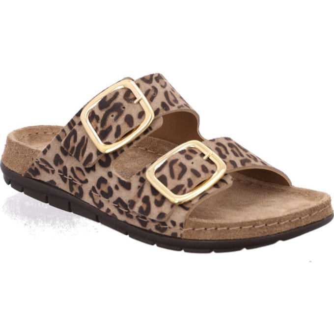Rohde 5890 18 Slippers Bruin Panterprint Dames - Bruin - 40