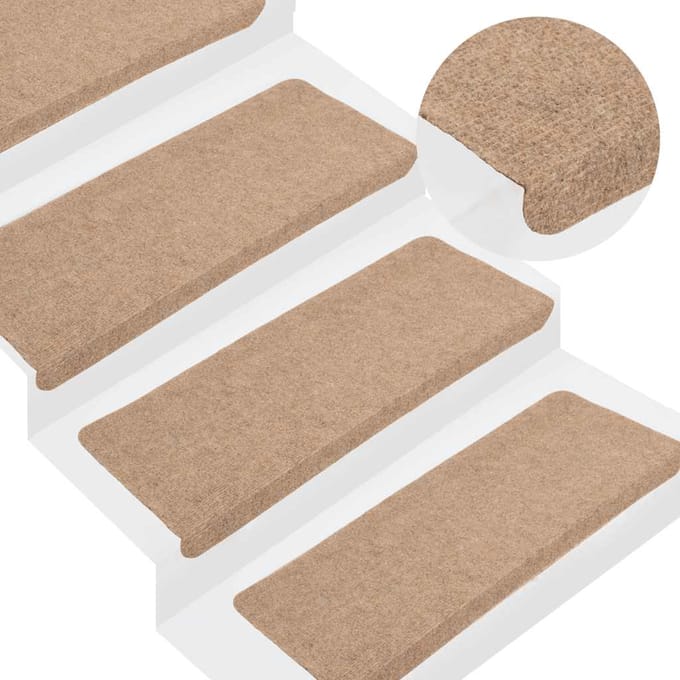 vidaXL - Trapmatten - zelfklevend - 15 - st - 65x24,5x3,5 - cm - beige