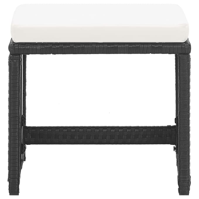 vidaXL - Tuinkrukken - 2 - st - met - kussens - poly - rattan - zwart