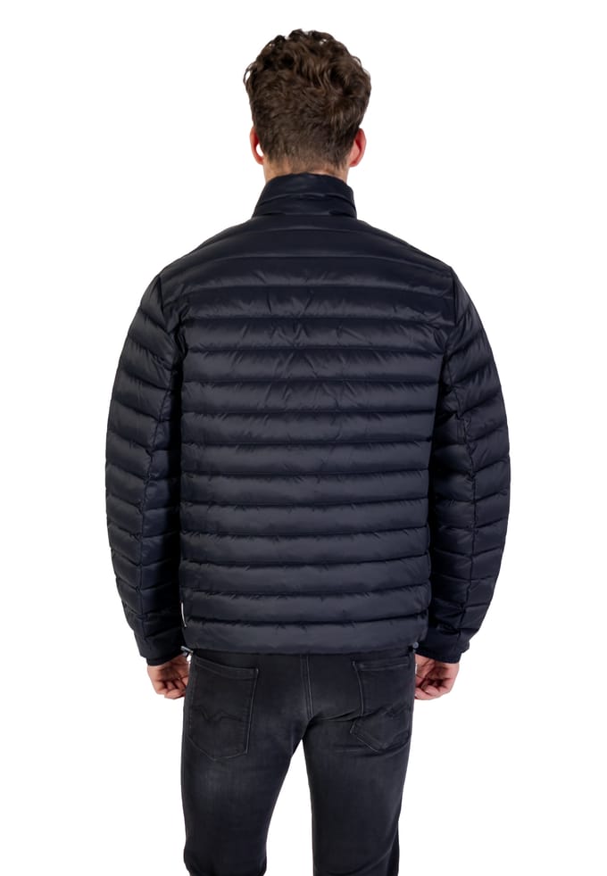 Zip-Up Polyamide Jacket with Front Pockets - Blue