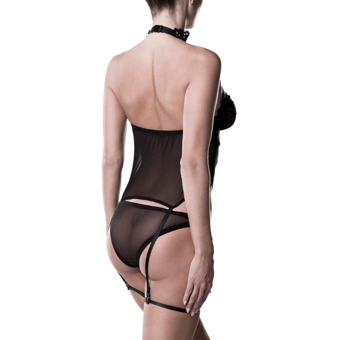 Erotisch lingerieset met jarretels, 2 delig.