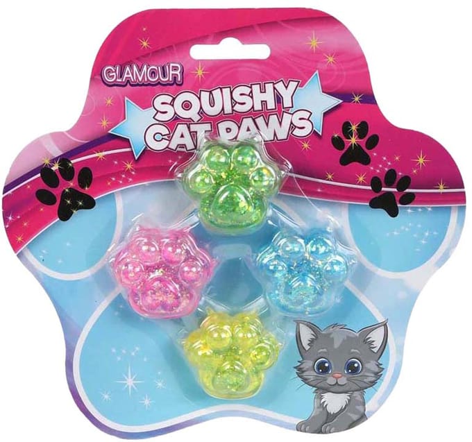 Glamour squishy sugar mini kattenpootjes 4stuks Poppetjes en figuren Squishies