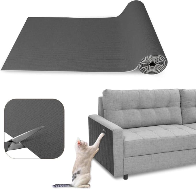 Krabmat Kat - Krabplank Sofa - Meubels Beschermen - Zelfklevend - 40x200cm - Donkergrijs