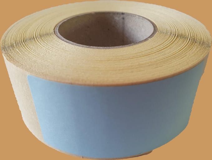 Blanco etiketten op rol - 70 x 35 mm rechthoek - mat blauw
