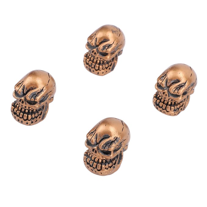 4 Stuks Bandventieldop Doodskopstijl Perfecte Afdichting Ventieldophoes voor Auto Vrachtwagen Fiets beige