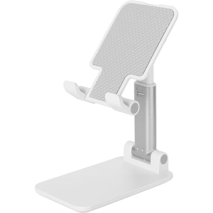 Support de téléphone portable Pliable Rétractable Multifonctionnel Support de bureau pour Regarder des séries Jouer blanc