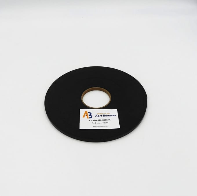 Glasband 9 x 2mm antraciet - rol 25m