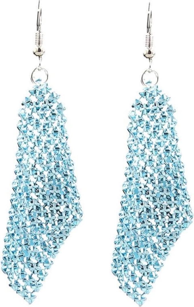 Fako Bijoux® - Oorbellen - Dansende Doekjes - Blauw
