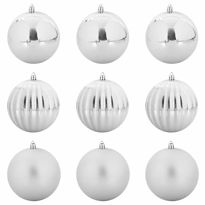 vidaXL - Kerstbal - Set - XL - 9 - st - zilver - Ø - 15 - cm - Kunststof