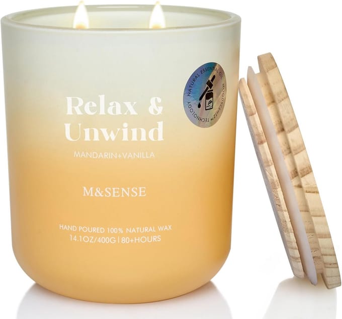 M&SENSE Scented candle in glass vanilla mandarin