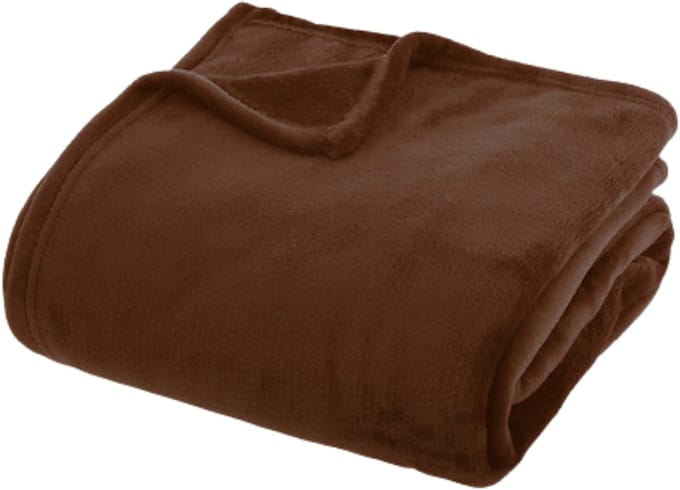 Atmosphera fleece deken/fleeceplaid - chocolade bruin - 180 x 230 cm - polyester - Molton Bankdeken