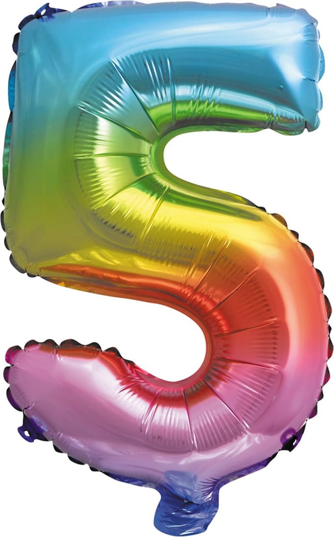 Folieballon 16" nmr. 5 - Regenboog