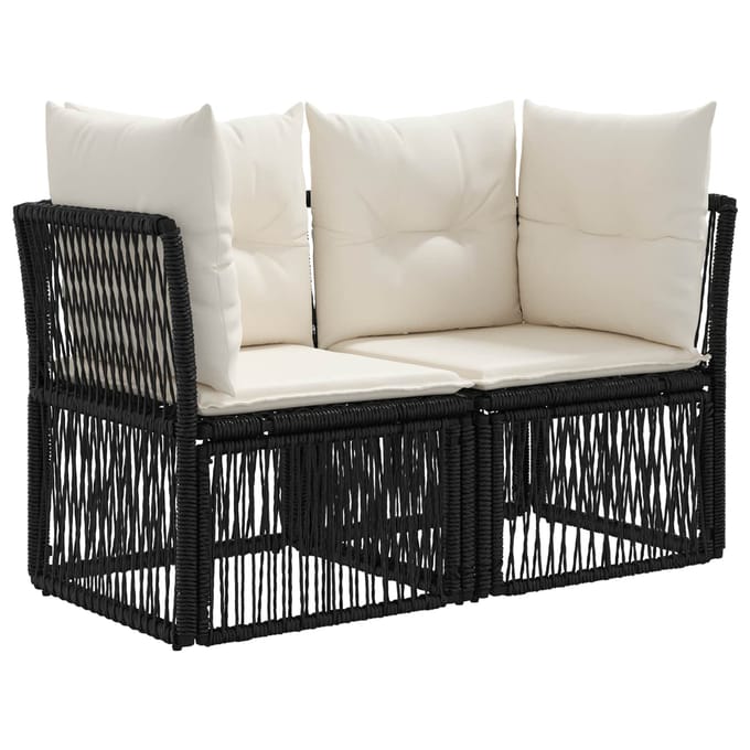 vidaXL - Tuinbank - Set - 8 - st - Zwart - poly - rattan