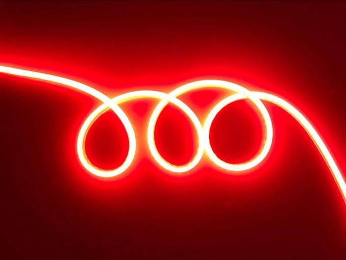 LED Neon Flex Micro Rood 5 meter 8mm x 16mm inclusief 12V lichtnetadapter - Funnylights