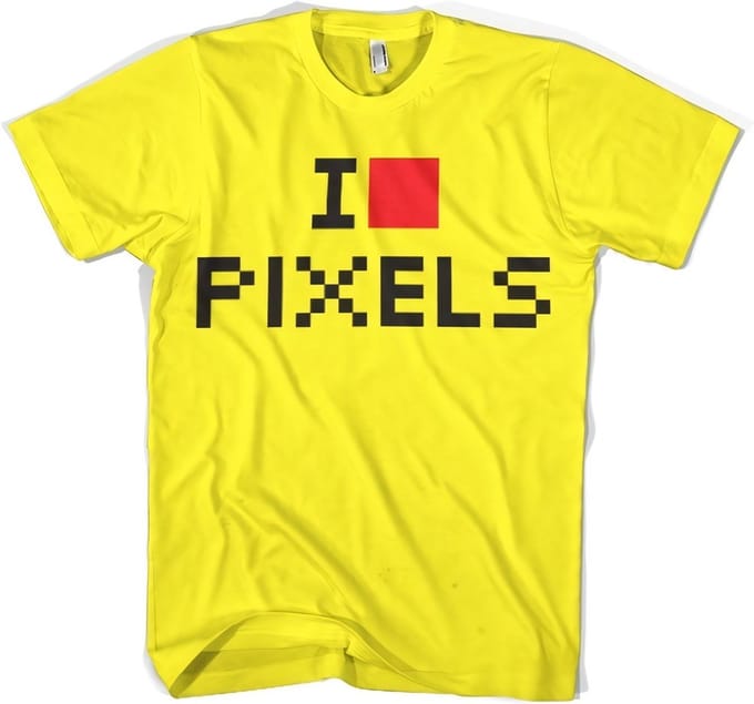 Hybris I Love Pixels T-shirt geel