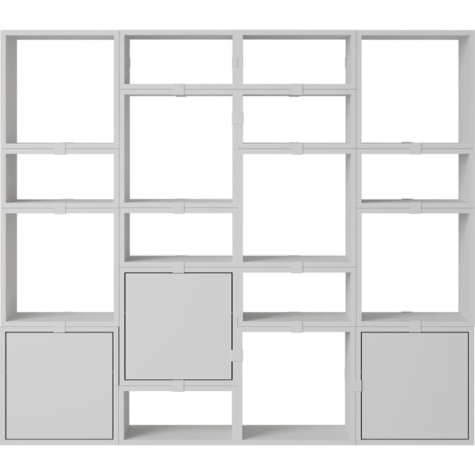 Muuto Stacked Storage Bookcase configuratie 4 - grijs