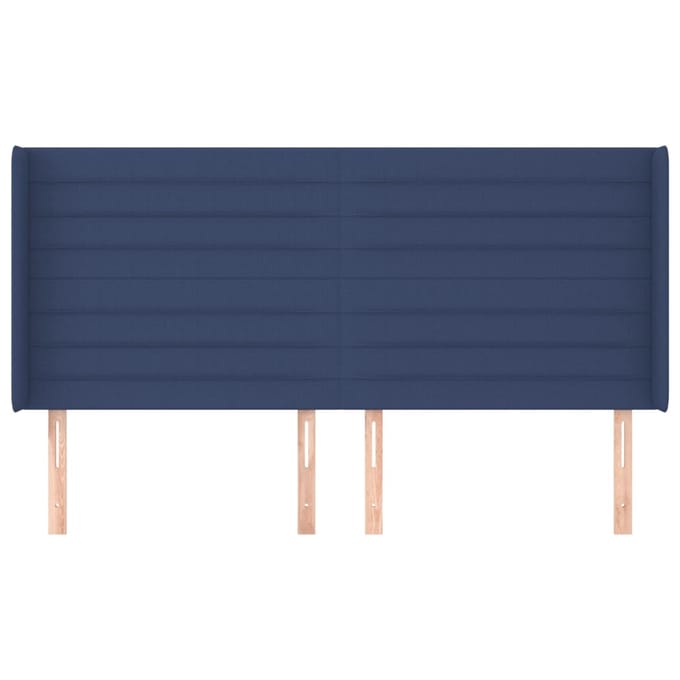 vidaXL - Hoofdbord - met - randen - 203x16x118/128 - cm - stof - blauw