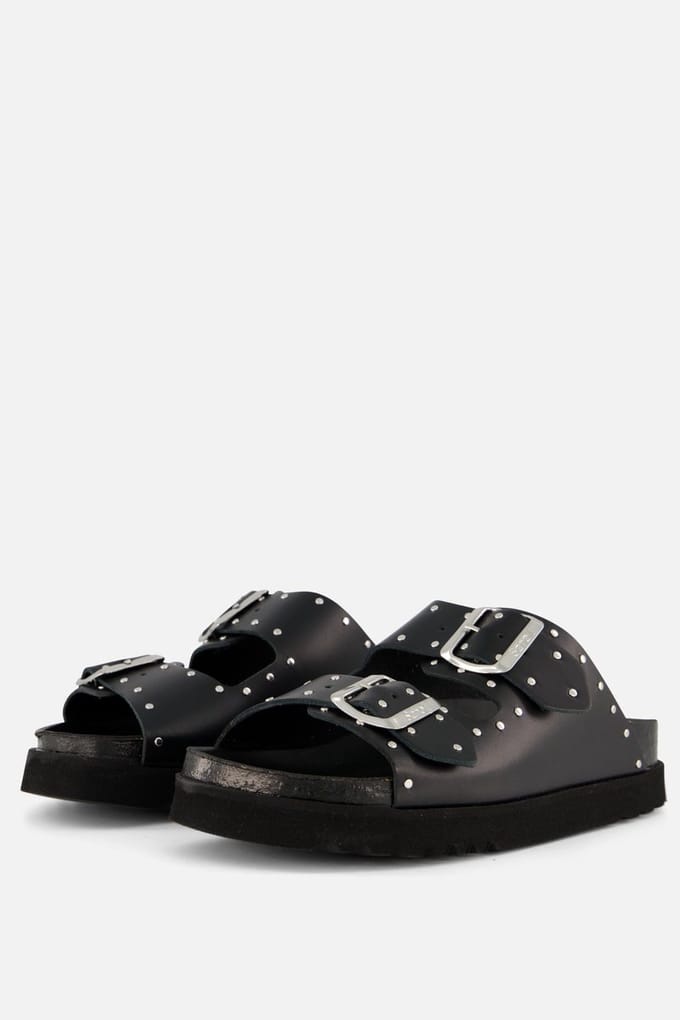 Scholl Beatriz Studs Sandalen Leer Vrouwen - Zwart