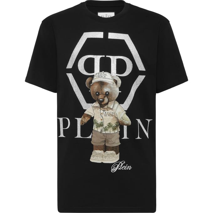 Round Neck T-Shirt Crystal Teddy Bear