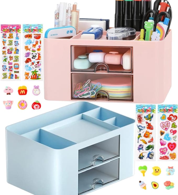 Multifunctionele Bureau Organizer met Lades - 5 Compartimenten voor Pennen, Kantoor, Thuis en School