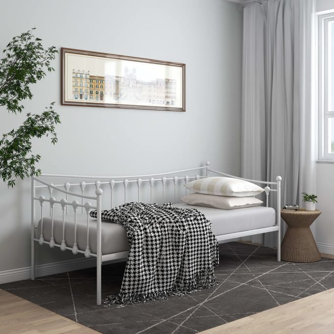 vidaXL - Slaapbank - metaal - wit - 90x200 - cm