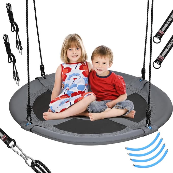 Circulaire schommel 120 cm met verstelbare touwen voor kinderen