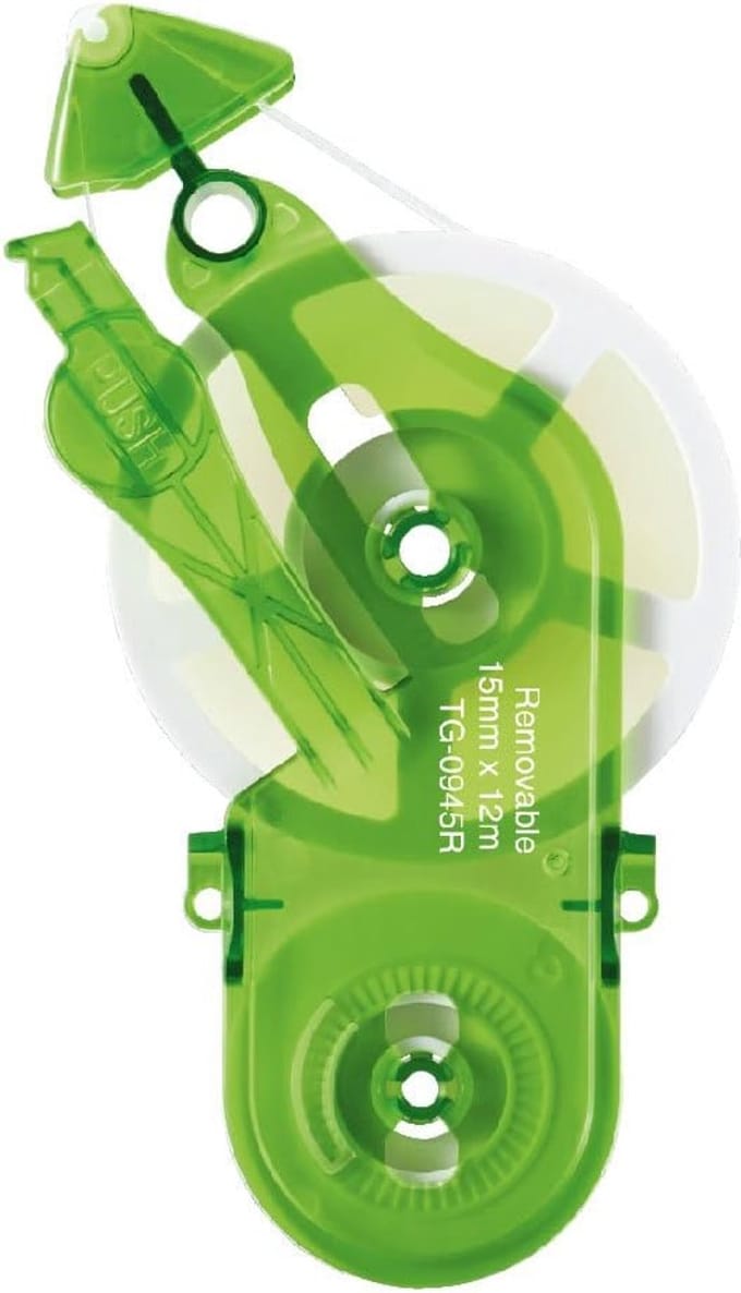 Navulcassette niet-permanente lijmroller 15 mm breed, 12 m lang