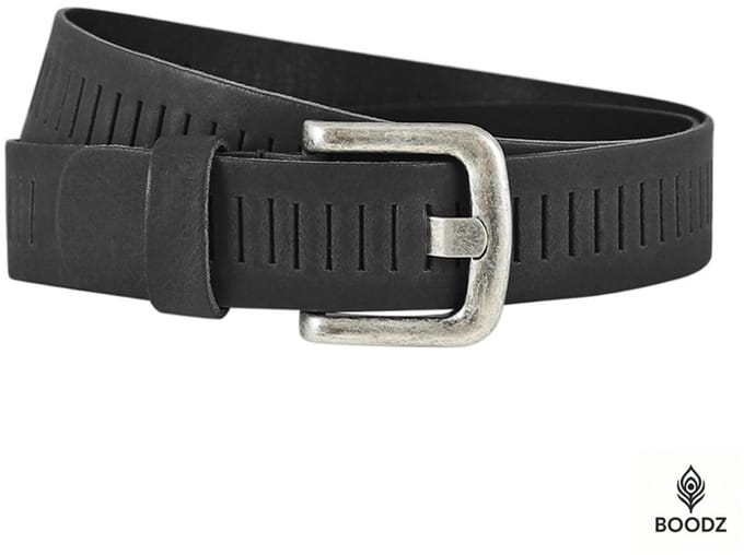 Boodz Leren Gleufjes Riem 4 cm Zwart | Maat 85