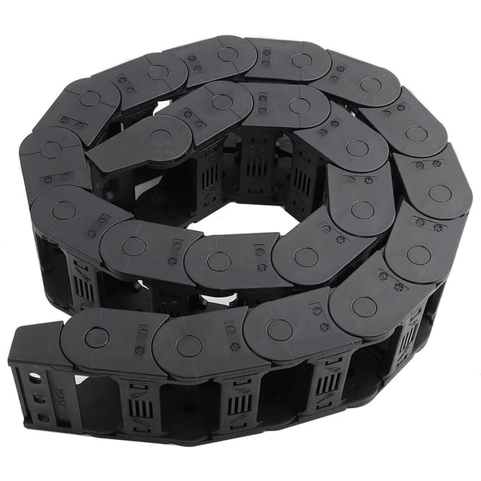 100cm 25 x 57mm Nylon Open Beide Zijden Kabeldrager Sleepketting Graveermachine Accessoire black