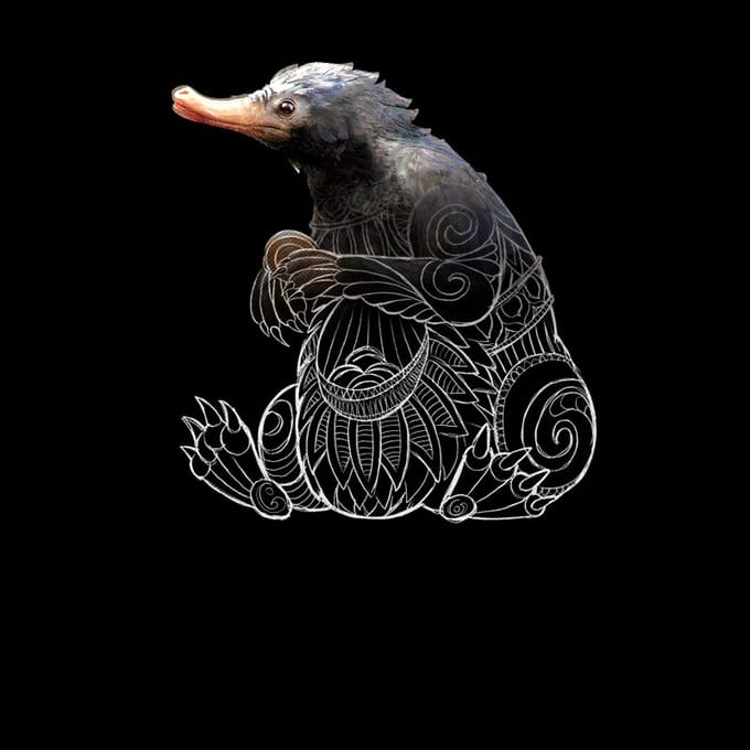 Fantastic Beasts Tribal Niffler t-shirt - Zwart - 5XL