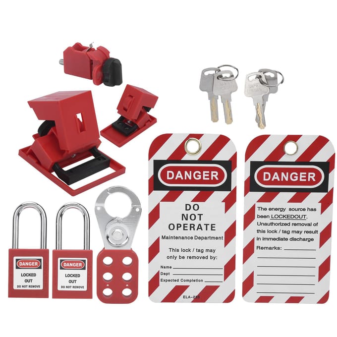 Veiligheid Lockout Tagout Kit Lockset Montagegereedschap Multifunctioneel Draagbaar met Zak black