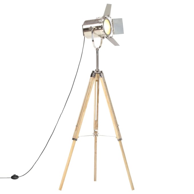vidaXL Vloerlamp driepoot 140 cm massief mangohout
