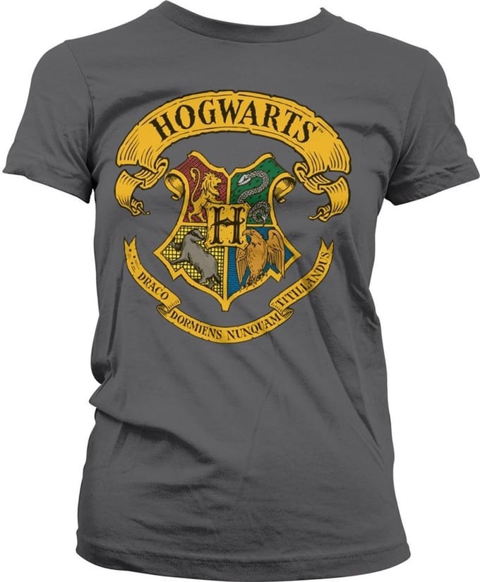 Harry Potter Dames Tshirt -L- Hogwarts Crest Grijs