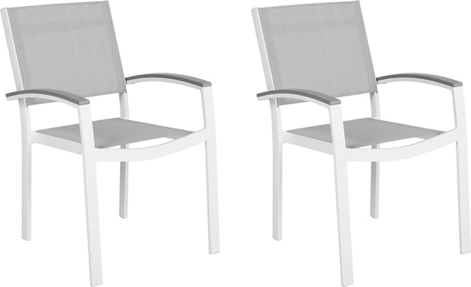 PERETA - Tuinstoel set van 2 - Lichtgrijs - Aluminium
