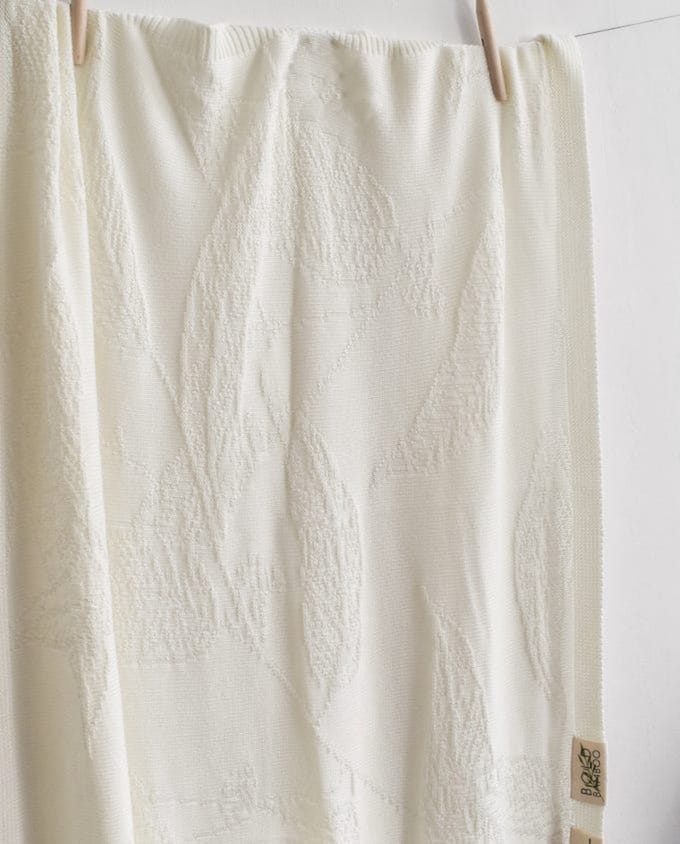 Bold Bamboo babydeken Freja - 100% Organisch Bamboe - Knit - Ecru