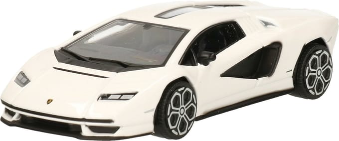 Bburago Modelauto/speelgoedauto Lamborghini Countach LPI 800-4 - wit - 11 cm - schaal 1:43