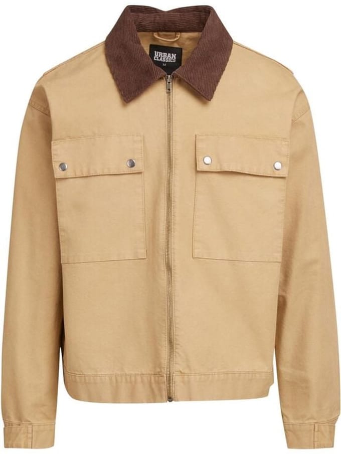 Urban Classics Mens Workwear Cotton Jacket Heren Tussenseizoensjas - beige - L