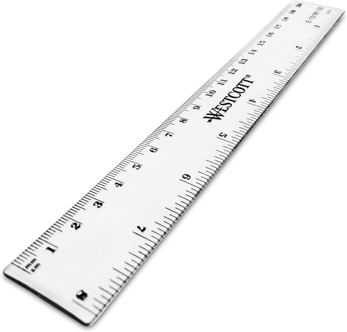 Transparante kunststof liniaal 20 cm met cm en inch schaalverdeling
